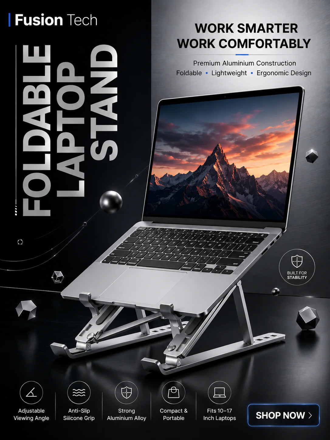 Adjustable Aluminum Laptop Computer Stand Tablet Stand