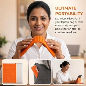Foldable Mobile & Tablet Stand – 360° Adjustable Multi-Angle Desk Stand