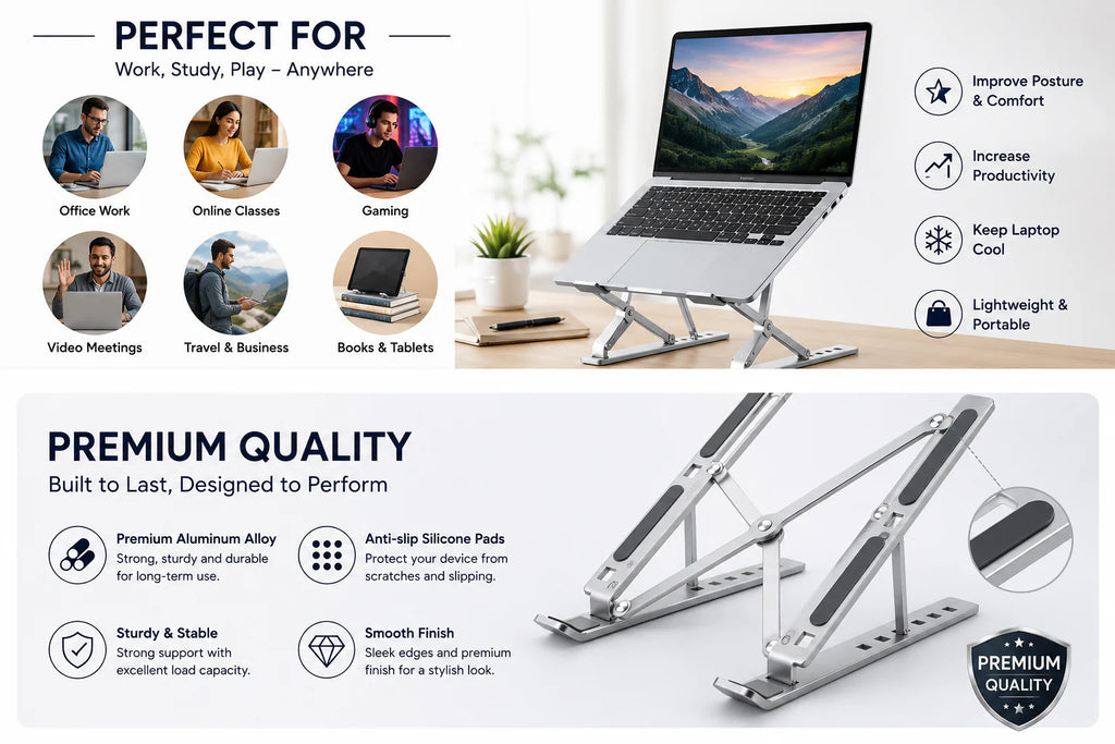 Adjustable Aluminum Laptop Computer Stand Tablet Stand