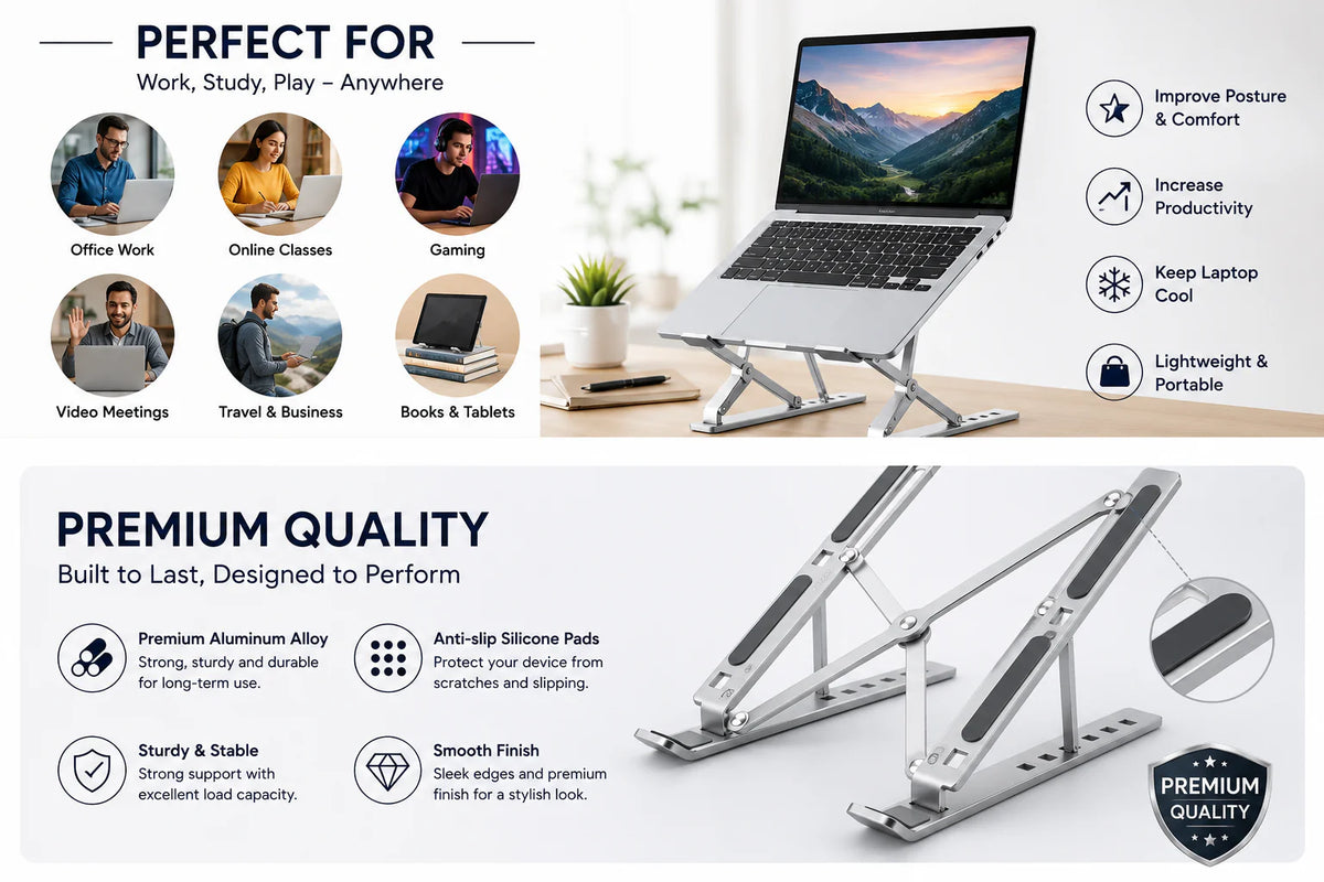 Adjustable Aluminum Laptop Computer Stand Tablet Stand